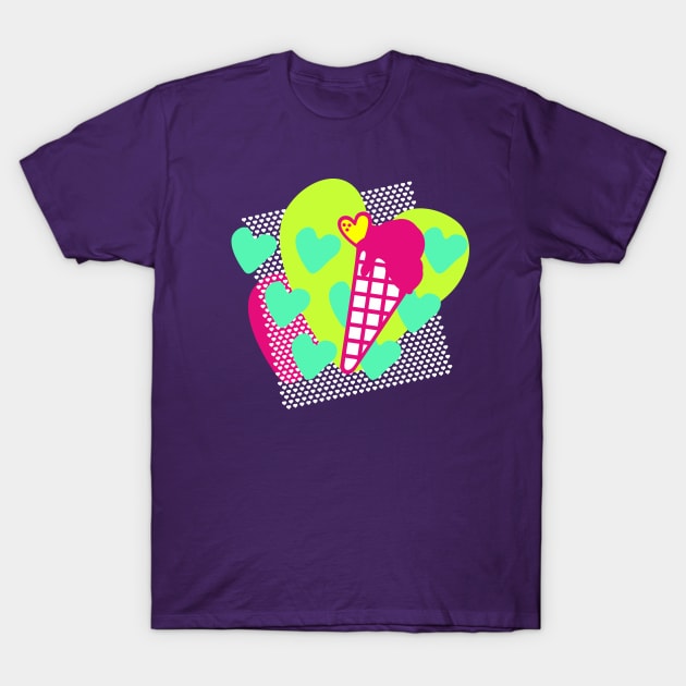 Summer Vacation Icecream - Neon T-Shirt by XOOXOO